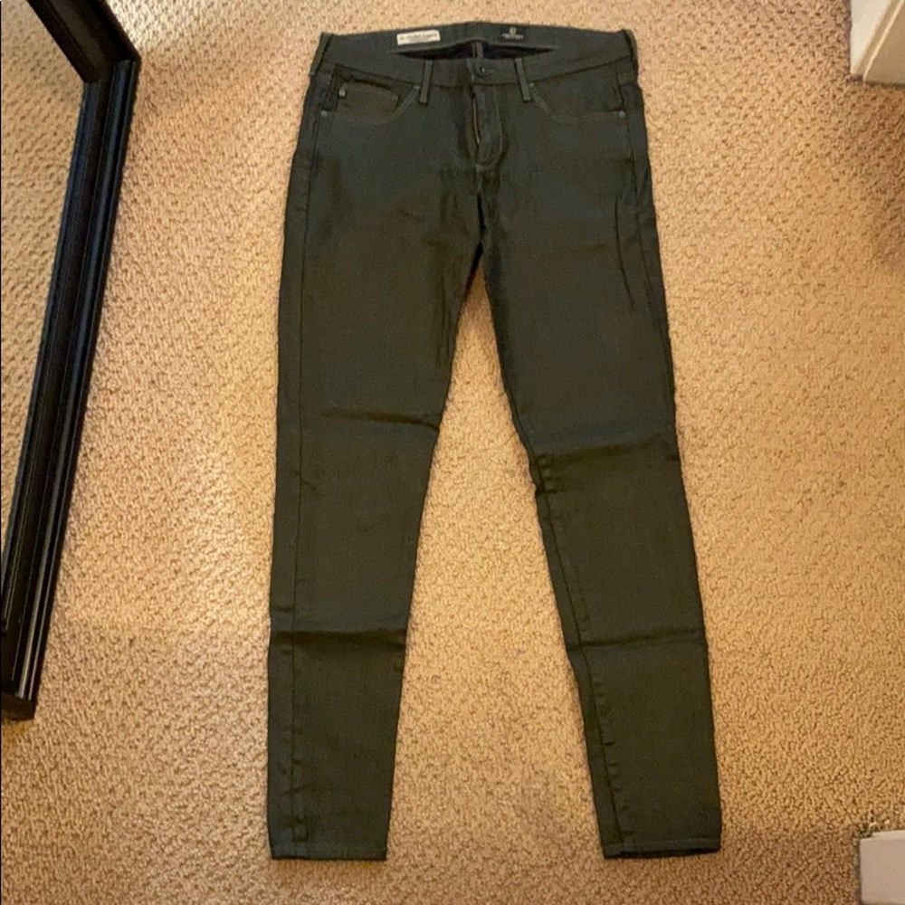 AG Jeans Coated green skinny jeans